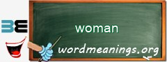 WordMeaning blackboard for woman